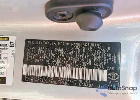 2009 Toyota Corolla Matrix from USA, damaged, VIN 2T1KU40E89C125220